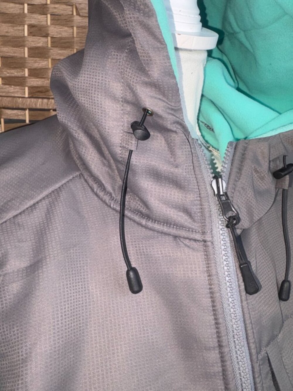 LIKE NEW The North Face Full-Zip Hooded Denali Fleece Polartek Teal Aqua XXL - Picture 2 of 11